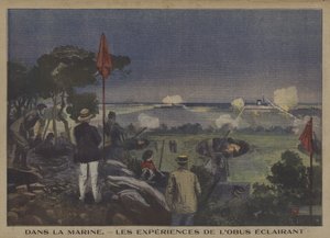 Entraînement de la Marine française au tir de projectiles éclairants