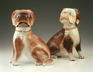 Paire de chiens Pug