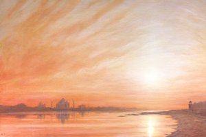 Taj Mahal au Coucher du Soleil