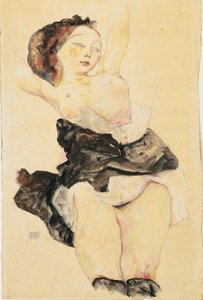 Jeune fille allongée, à demi-nue, 1912