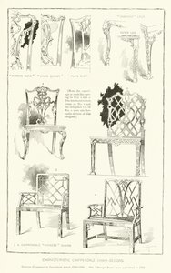 Dessins caractéristiques de chaises Chippendale
