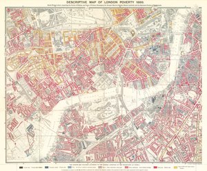 Carte descriptive de la pauvreté à Londres, 1889