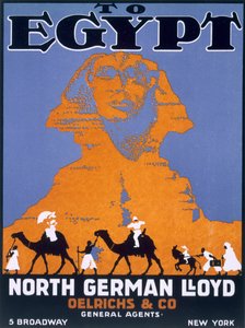 Égypte, affiche publicitaire pour Norddeutscher Lloyd