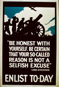 Affiche de recrutement Enlist To-Day, 1914-18