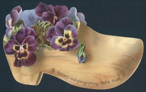Pensées dans un sabot, Carte de Nouvel An
