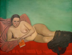 Femme nue tenant un livre
