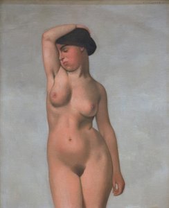 Nu féminin avec bras levé