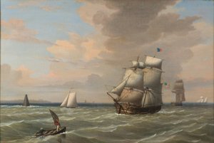 Navires quittant le port de Boston