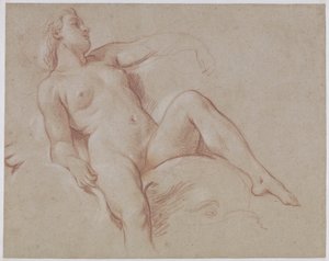 Femme nue sur un dauphin