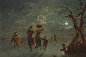 Patinage sur glace au clair de lune