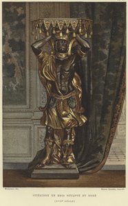 Piédestal en bois sculpté et doré, 17ème siècle