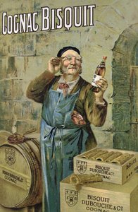 Affiche publicitaire pour le cognac Bisquit