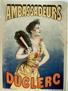 Affiche publicitaire pour Duclerc aux Ambassadeurs