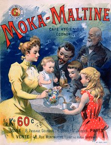 Affiche publicitaire pour le café Moka-Maltine, vers 1900