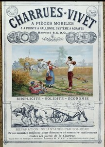 Affiche publicitaire pour les charrues Vivet, c.1891