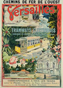 Affiche publicitaire pour le tramway électrique à Versailles