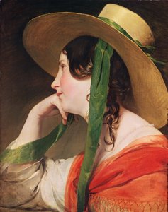 Fille au chapeau de paille jaune