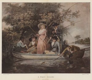 Une partie de pêche (chromolithographie)