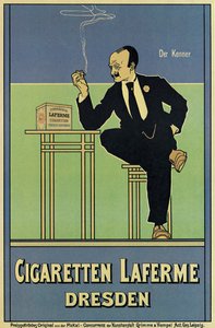 Affiche publicitaire pour les cigarettes Laferme