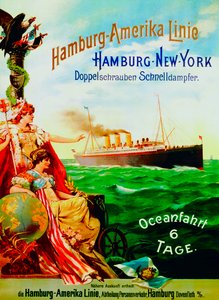 Affiche publicitaire pour la Hamburg American Line, 1897