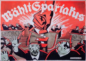 Votez Spartacus, affiche électorale de la Ligue Spartakiste, 1918