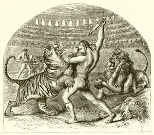 Le lion combattant de la Rome antique