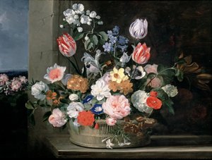 Fleurs dans un panier, 1650-56