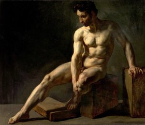 Homme nu assis