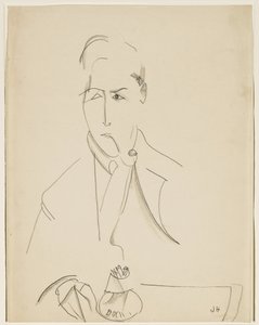 Portrait de Modigliani avec pipe