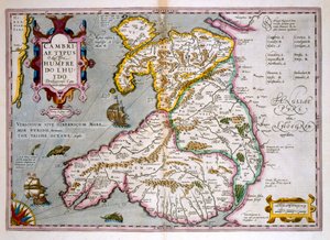 Carte du Pays de Galles, publiée vers 1630