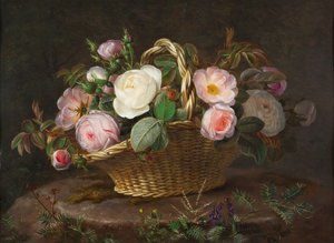 Panier avec des fleurs, vers 1843