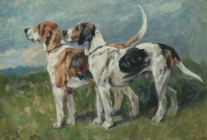 Paire de chiens courants, 1900