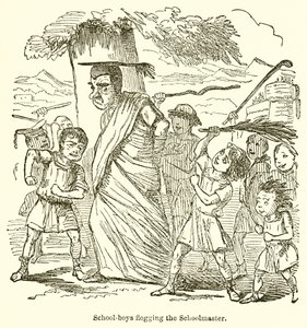 Écoliers fouettant le maître d