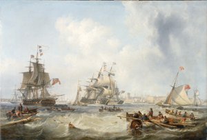 Navires de Guerre au Large du Port de Portsmouth