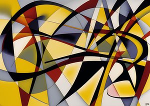 abstrait : argent-jaune_courbe 3