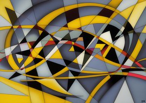 abstrait : argent-jaune_courbe 4
