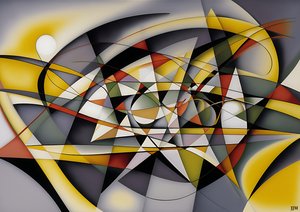 abstrait : argent-jaune_courbe 5