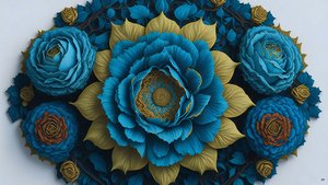 mandala: éléments de roses bleues_02