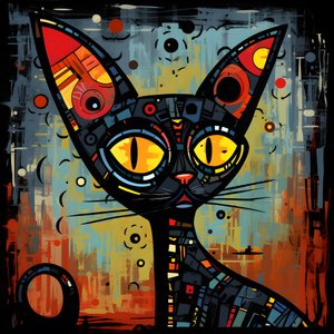 Chat sphinx fantaisiste de dessin animé 1