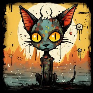 Chat sphinx fantaisiste de dessin animé 3