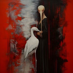 Femme et cigogne 1