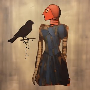 Poupée en bois et oiseau 4