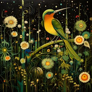 Colibris et une grenouille dans la forêt 3
