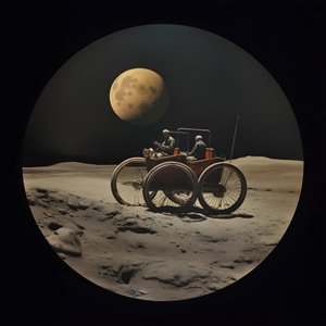 scarabée lunaire, paysage lunaire avec cratères 1