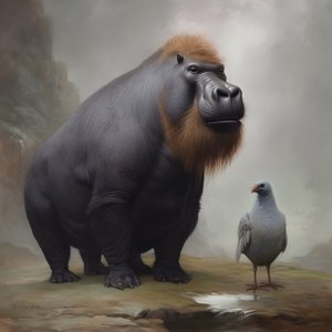 Capybara mélangé avec un gorille à dos argenté 4