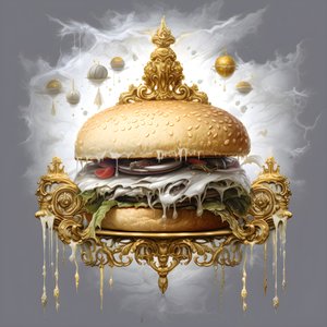 un burger en marbre blanc 1