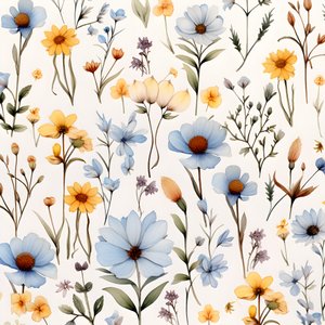 Aquarelle boho fleurs sauvages 2
