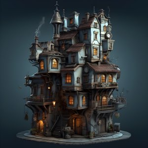 Un pâté de maisons avec un bâtiment et un escalier en pierre 2