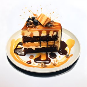 Gâteau au chocolat, caramel et rhubarbe 2