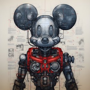 Dessins techniques de Cyberpunk Mickey Mouse 1
